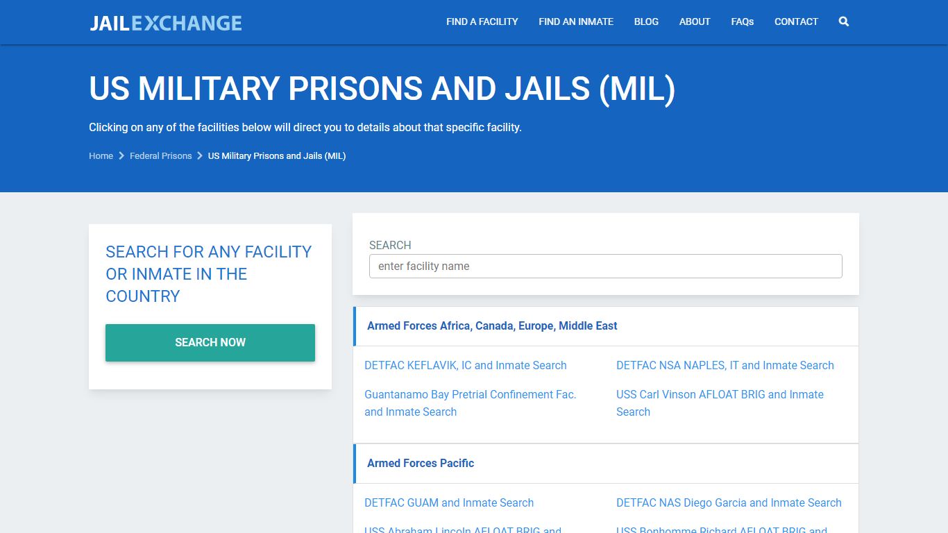 US Military Prisons and Jails (MIL) - JAIL EXCHANGE